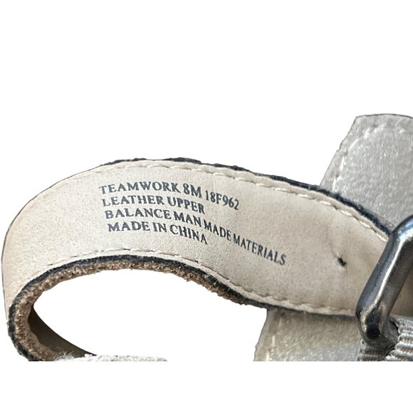 OTBT Teamwork Peep-Toe Wedge Sandals Ankle Buckle Closure Rear Zipper Size 8 - Picture 9 of 11